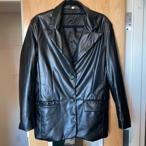 black leather blazer